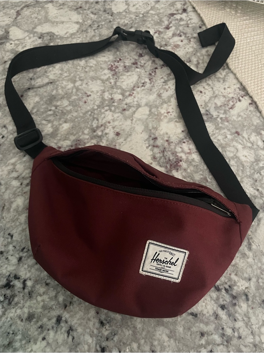 Herschel Supply Company Burgundy Waist Pack with Black Strap